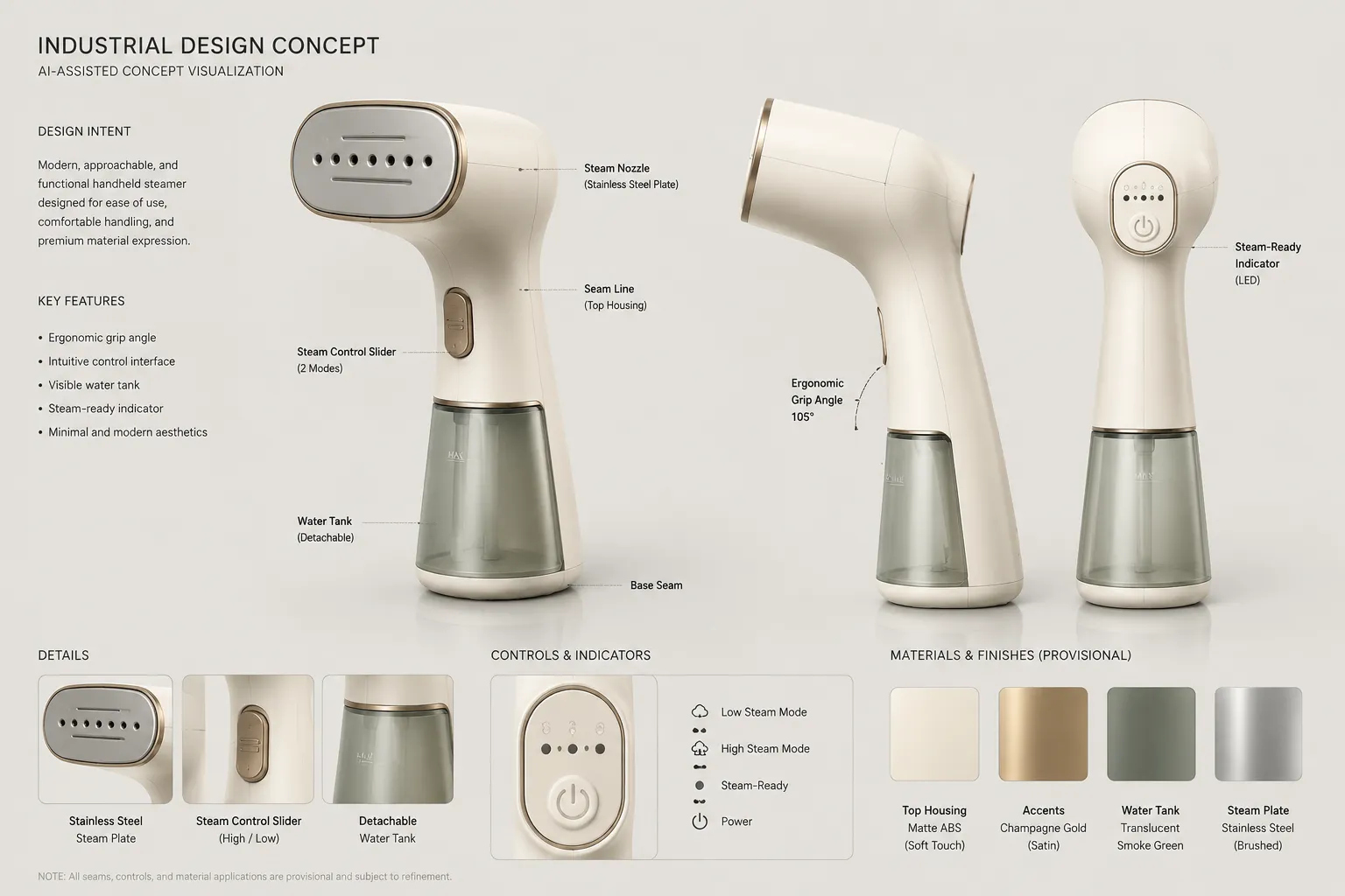 AI-assisted concept visualization with introduced design cues