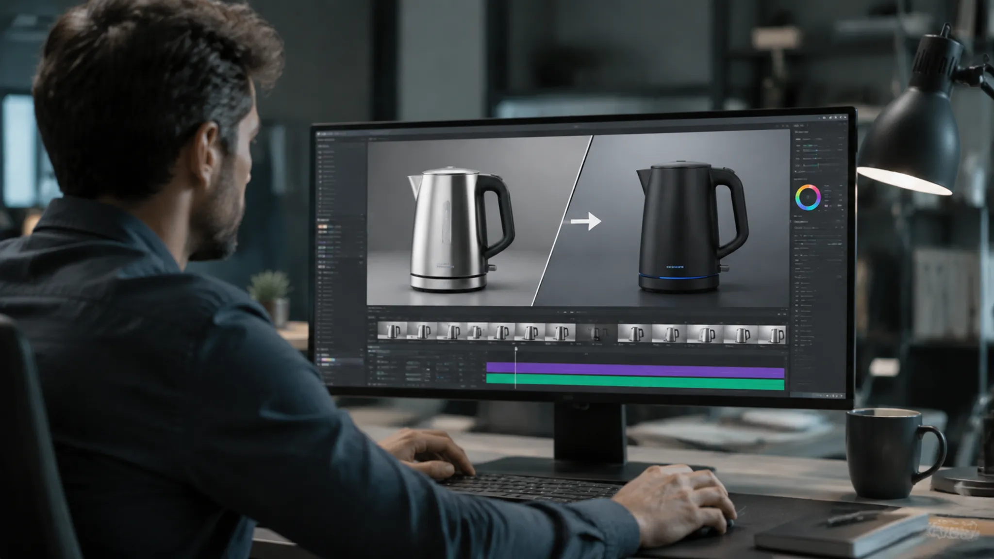 Prerecorded render walkthrough review with synchronized caption text and visible concept callouts
