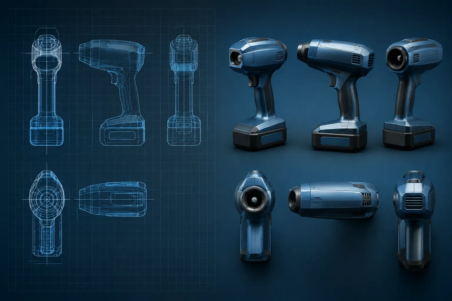 Controlled orthographic and perspective product views prepared for silhouette alignment